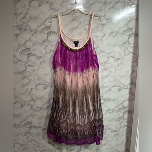 H&M Sleeveless Beaded Ombré Dress Size 12